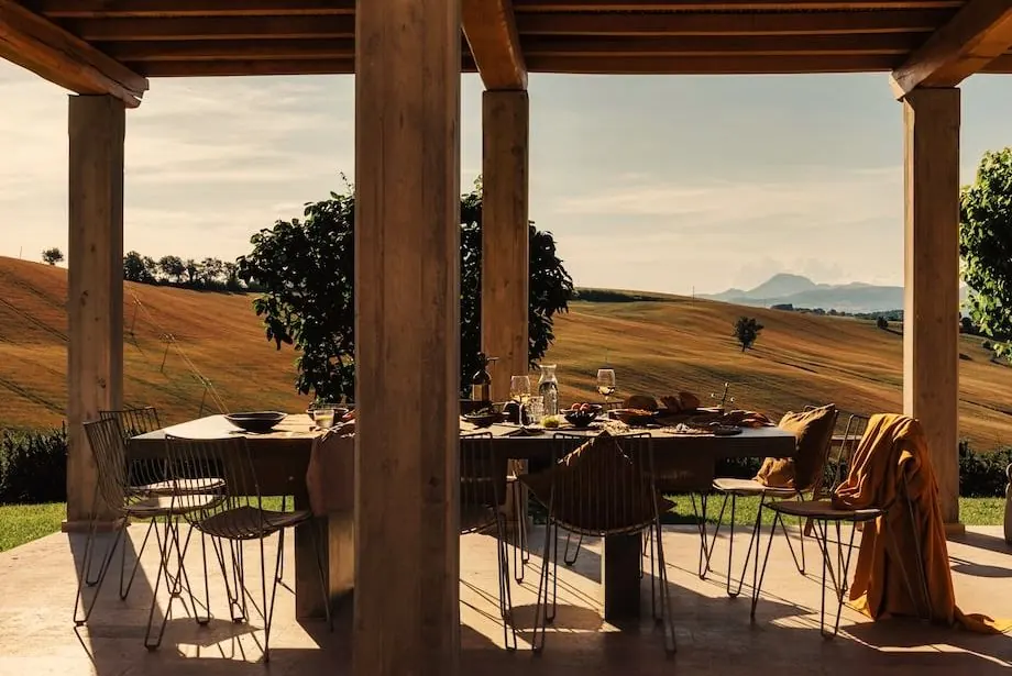 Dining among the golden hills