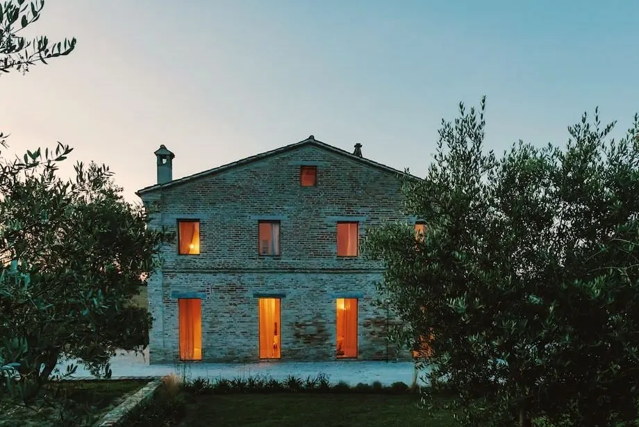 The house at dusk